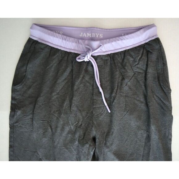 Jambys Women's Sz Medium Gray/Lavender Long Lounge Pajama Pants w Pockets - Picture 6 of 12